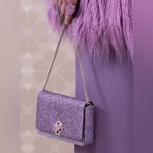 Kate Spade Nicola Shimmer Twistlock Chain Wallet